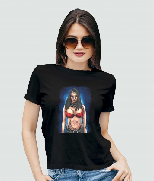 Дамска тениска с щампа Готика Зомби Секси жена - TShirtArtShop.com